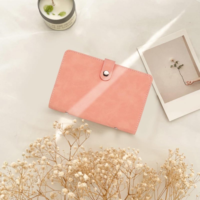 CALFOVERA Travel Notebook Binder Cover Refillable A6 PU Leather Journal Protector Folder Soft Cover Leather 6 Ring Loose Leaf Planner Binder with Divider Pocket for Meeting Filler Paper Cash(Pink) - Image 4